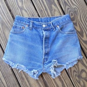 Size 26 Reworked Vtg Levi's 501 cut off shorts